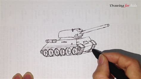 How To Draw A Tank Step By Step Tank Drawing Tutorial Youtube