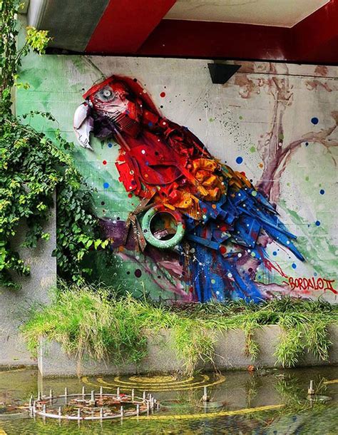 Trash Turned Into Street Art By Artur Bordalo T Ideas Creative
