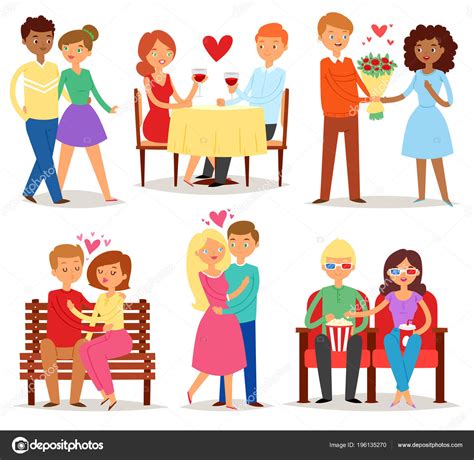 couple in love vector lovers characters in lovely relationships on loving date together on