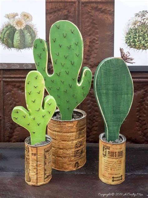 Easy Diy Wooden Cacti Wooden Diy Wood Crafts Cactus