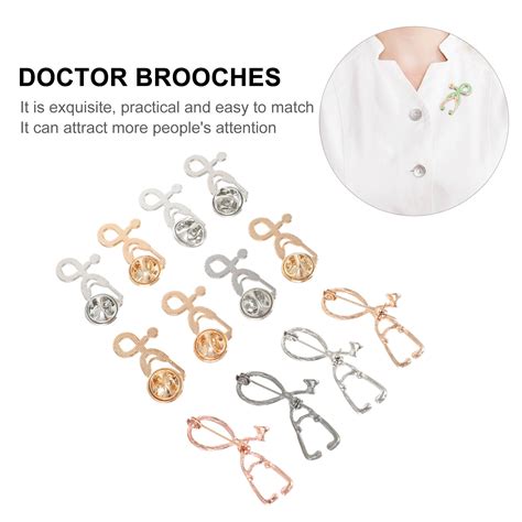 12pcs Stethoscope Brooch Pin Doctor Nurse Stethoscope Lapel Pin Alloy