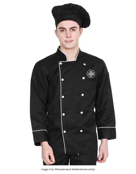 Buy Black Chef Coat With White Piping For Men Online Best Prices In India Uniform Bucket