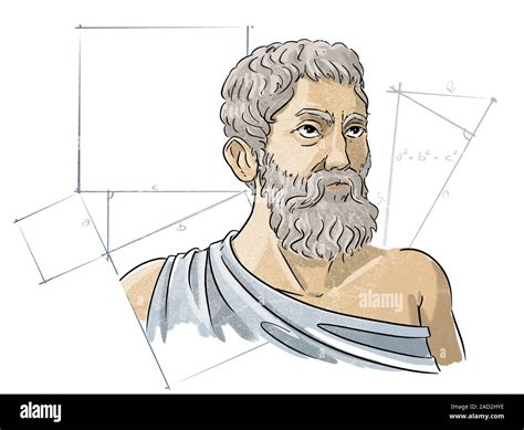 Pitagora C580 500 Bc Illustrazione Del Greco Antico Matematico E