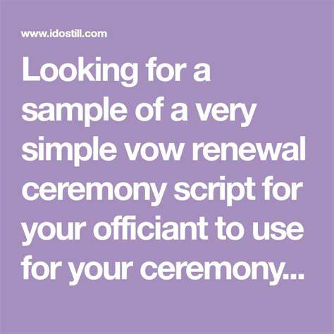 The Words Looking For A Sample Of A Very Simple Vows Renewal Ceremony Script For Your Official