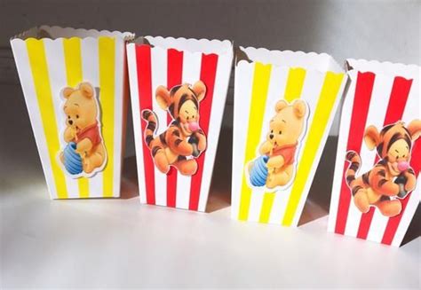 Winnie The Pooh Small Popcorn Favor Boxes 12 Count Any Theme Can Be