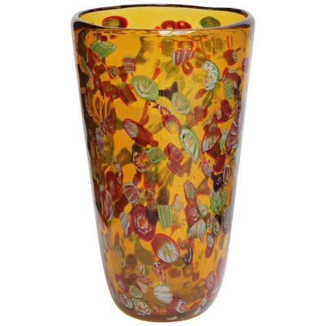 Large Murano Millefiori Vase At 1stdibs