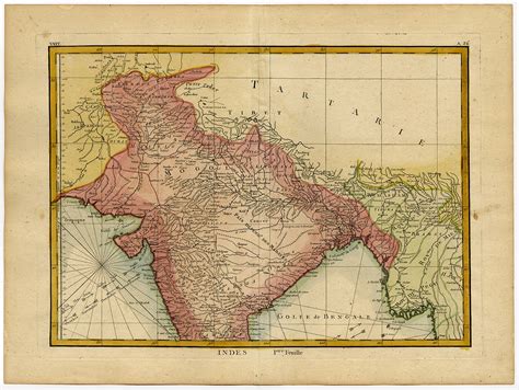 Antique Map Of Northern India By Lattre 1783