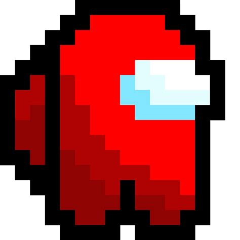 Red Among Us Character 16x16 Pixel Art By Undefined