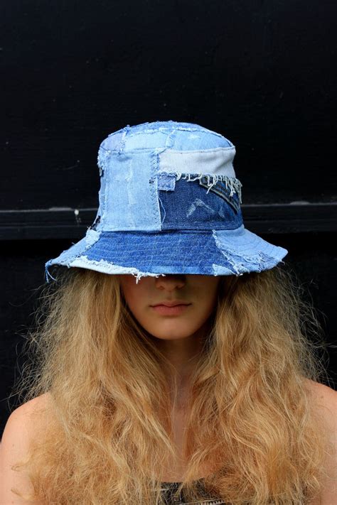 Distressed Jeans Hat Rugged Denim Bucket Hat Sun Style Hat Ripped