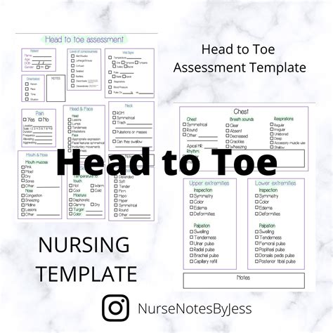 Instant Download To A Head To Toe Assessment Template Perfect For