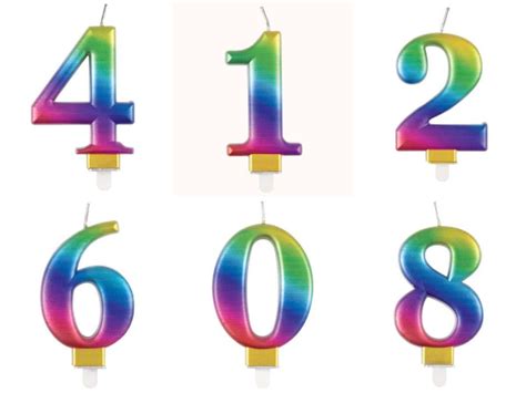 Rainbow Number Birthday Candle Number Candles Etsy