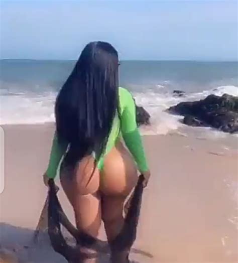 Curvy Actress Moesha Boduong Shows Off Big Backside On Beach VIDEO