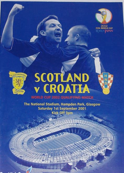 Scotland V Croatia 2001 Scottish Football Memorabilia