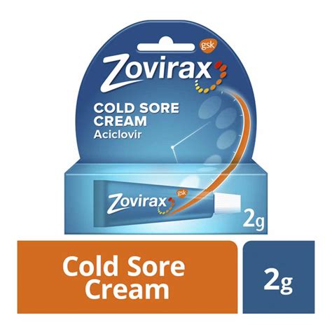 Zovirax Cold Sore Cream 2g Wilko