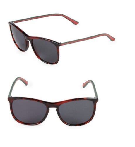 Unisex Authentic Gucci 53mm Square Sunglasses Havana Red Was 350 Ebay
