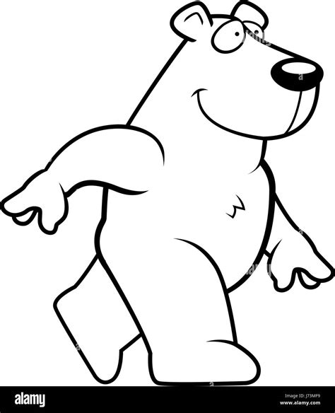 A Happy Cartoon Polar Bear Walking And Smiling Stock Vector Image And Art