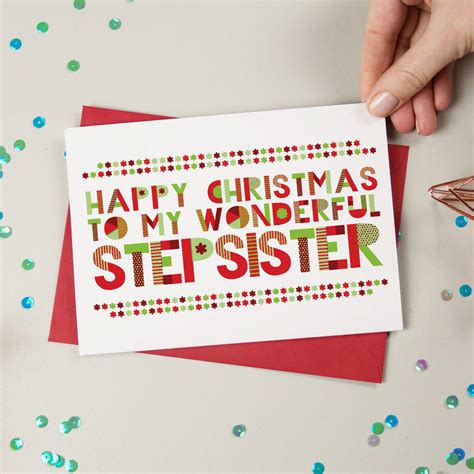 Wonderful Step Sister Christmas Card By A Is For Alphabet