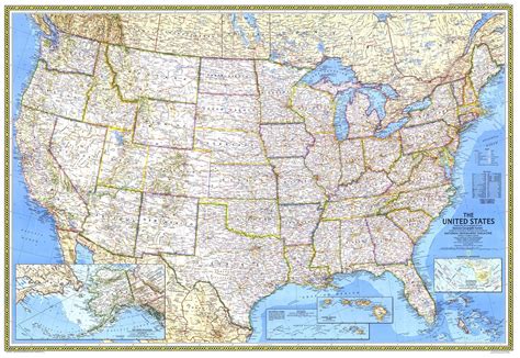 National Geographic United States Map 1987