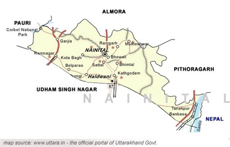 Nainital Map Nainital Tourist Map Uttaranchal Map