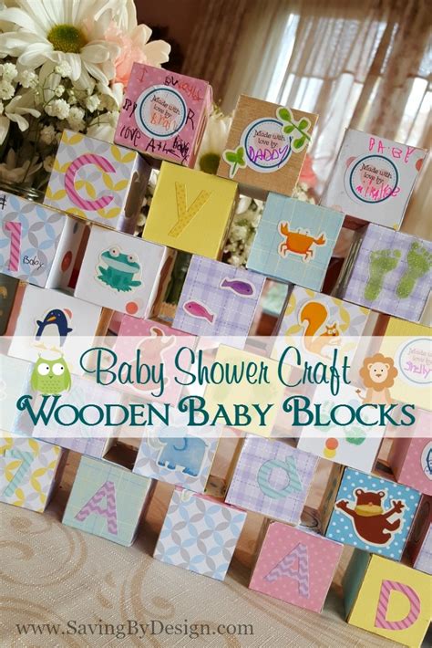 Wooden Building Blocks Baby Shower Craft A Perfect Keepsake For Baby