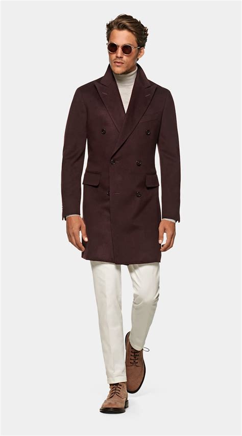 Purple Overcoat Pure Cashmere Double Breasted Suitsupply Online Store