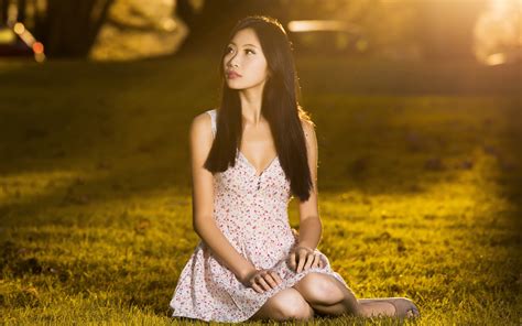 wallpaper sunlight women model asian sitting dress fashion emotion spring person