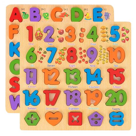 Puzzle Wooden Baby Kids Puzzles Wooden Toys Alphabet Digital Board