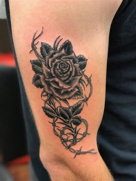 Rose Intertwined With Barbed Wire By Rocky L At High Noon Phoenix Az