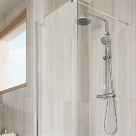 Roca Victoria Thermostatic Chrome Shower Column 5a9718c00 Uk Bathrooms