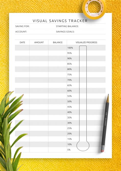 Visual Savings Tracker Printable