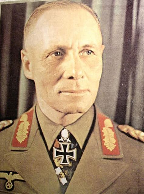 Portrait Of Field Marshal Erwin Rommel German World War Colour