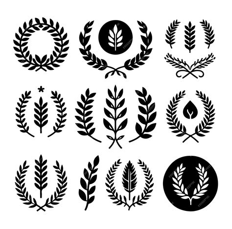 Laurel Sign Vector Illustration Icon Logo Illustration Premium Ai