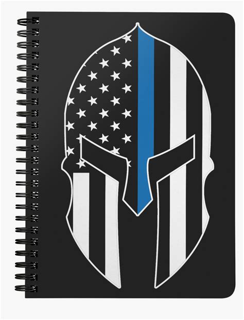 Thin Blue Line Spartan Spiralbound Notebook Journal Emblem Hd Png