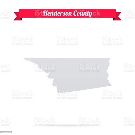 Henderson County Texas Map On White Background With Red Banner Stock