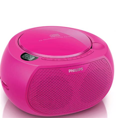 Philips Az100c Pink Portable Fm Radio Cd Cd R Cd Rw Playerboomboxaux