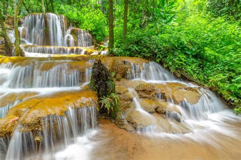 Pa Wai Waterfallbeautiful Waterfall In Tropical Rain Foresttak