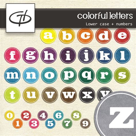 Colorful Alphabet Set In Circles Digital High Quality Small Etsy