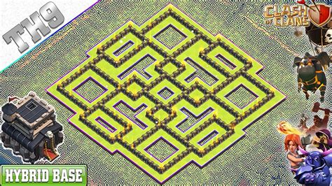 New Th9 Base 2020 With Copy Link Th9 Hybrid Base Clash Of Clans