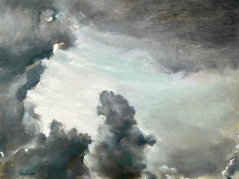 James Van Fossan Sky 53 Oil And Silver Leaf Painting For Sale At