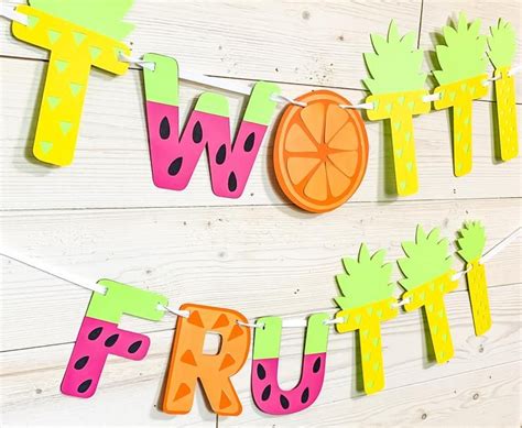 Twotti Frutti Banner Twotti Frutti Party Fruit Banner Etsy Tutti