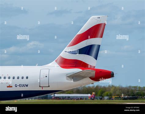 British Airways Airbus A320 Tail Livery At Manchester Airport Stock