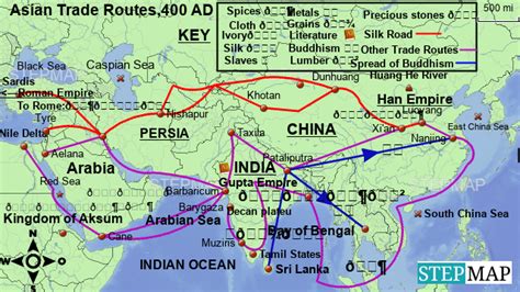 Stepmap Silk Road And Indian Ocean Trade Routes Landkarte Für