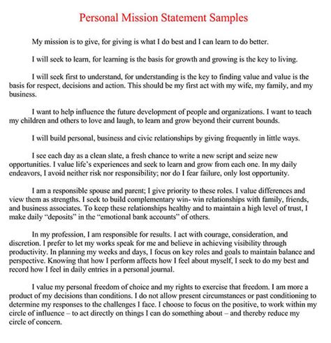 Personal Mission Statement Examples How To Write Guide