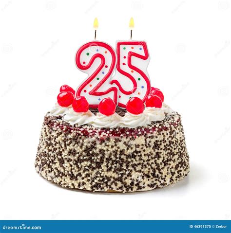 Birthday Cake With Candle Number 25 Stock Photo Image 46391375