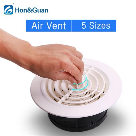 Honandguan Round Air Vent Abs Louver White Grille Cover Adjustable