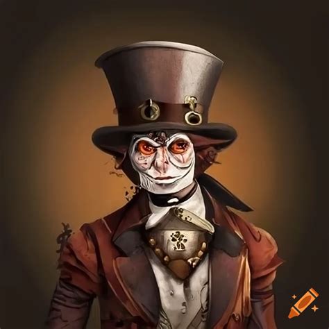 Grinning Steampunk Villain With Top Hat Monocle And Mustache On Craiyon