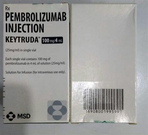 Keytruda Msd Pharmaceuticals Pembrolizumab Injection 100 Mg 4ml At Rs
