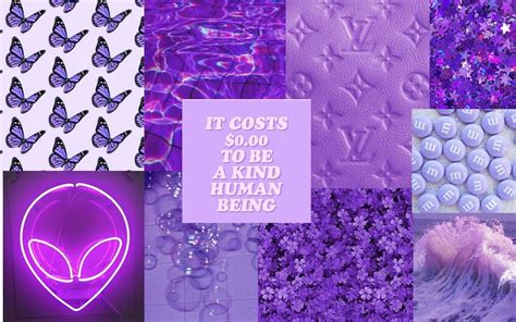 Purple Aesthetic Collage Wallpaper Laptop The Best Pastel Purple