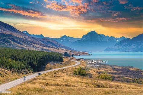 Panoramic View Nature Landscape In South Island New