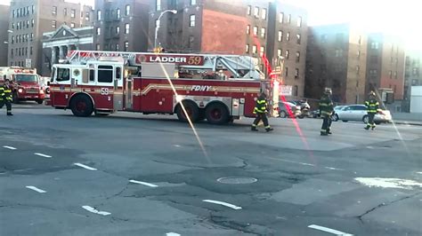 Fdny Ladder 59 Leaving After Battling A 3 Alarm Fire In The North West